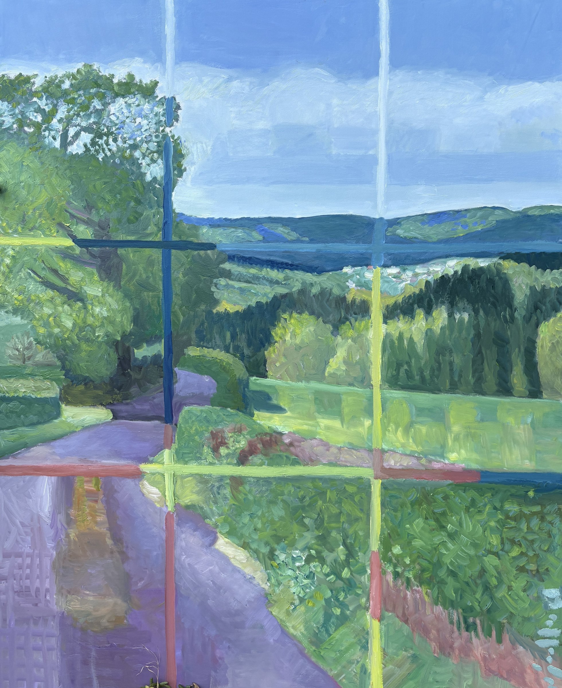 Paysage, huile sur toile